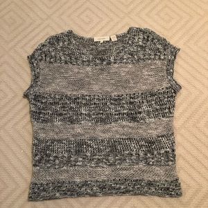 INHABIT gray loose-knit sleeveless cotton sweater